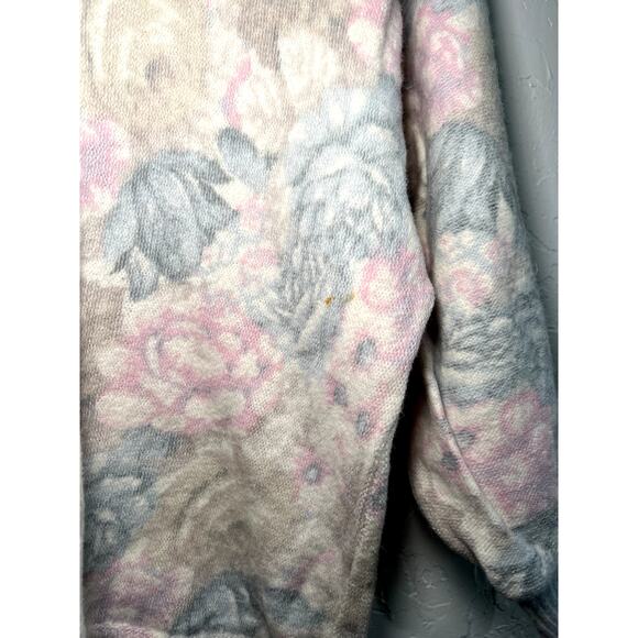 Shenanigans vintage floral lambs wool angora rabbit hair sweater womens medium - Picture 2 of 6